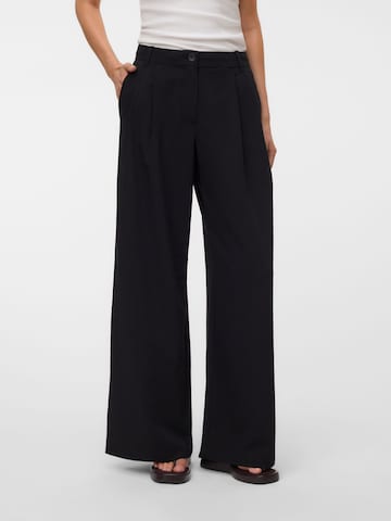 Wide Leg Pantalon à pince 'VMStella' VERO MODA en noir : devant