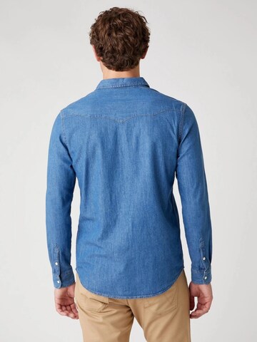 Maglietta 'Ls Western Shirt Mid Stone W5F25K14V 112130117' di WRANGLER in blu