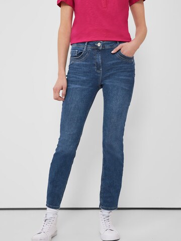 CECIL Slimfit Jeans in Blauw: voorkant