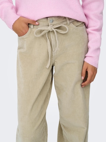 ONLY Loose fit Trousers 'ONLGianna-Global' in Beige