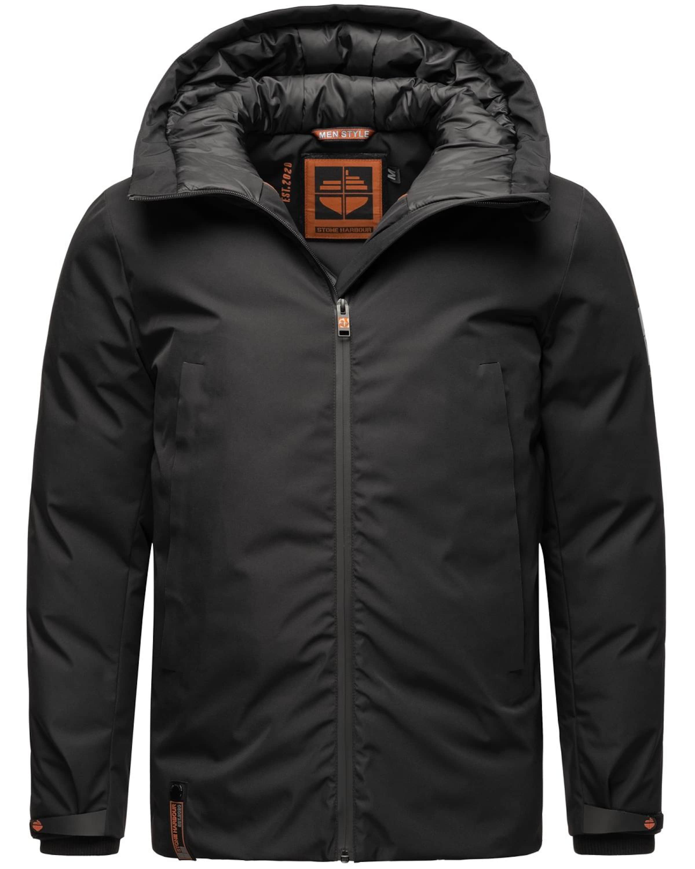 STONE HARBOUR Winter jacket in Black: front