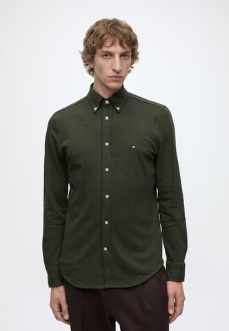 Slim fit Camicia di TOMMY HILFIGER in verde: frontale