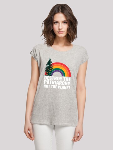 F4NT4STIC Shirt 'Internationaler Frauentag Feminismus und Umwelt' in Grey: front