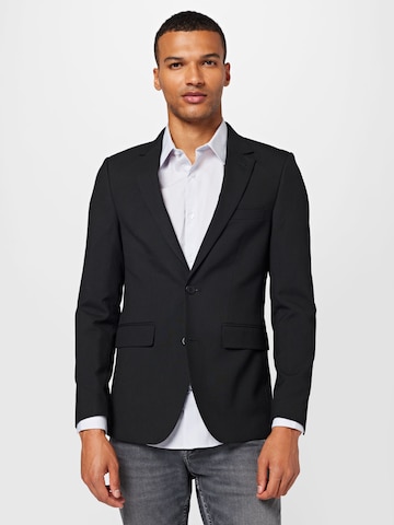 BURTON MENSWEAR LONDON Slim fit Suit Jacket in Black: front