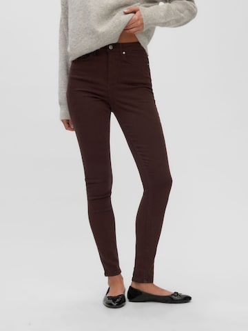VERO MODA Slimfit Jeans 'VMSophia' in Bruin: voorkant