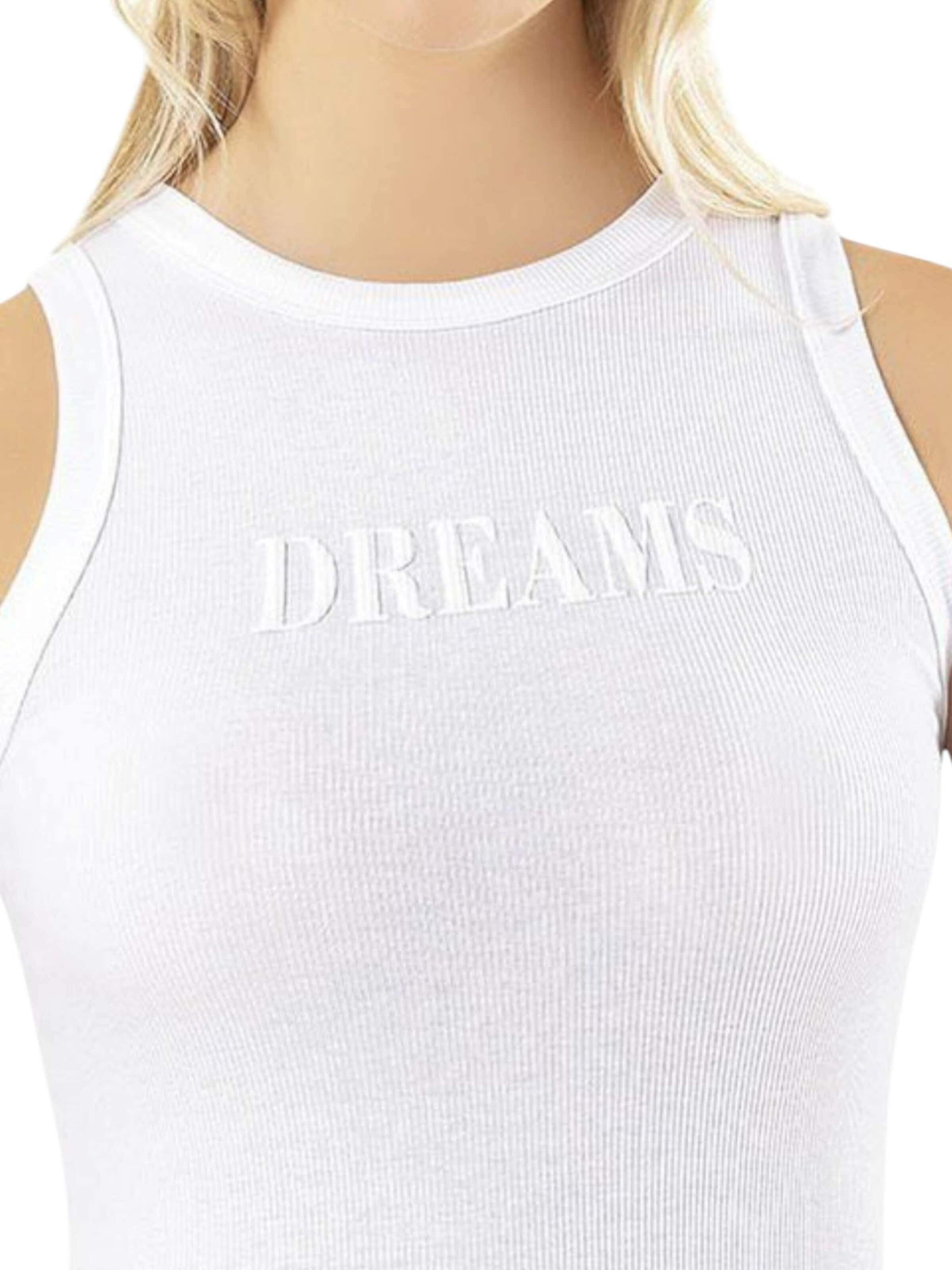 Top 'DREAMLINE' di fashionshowcase in bianco