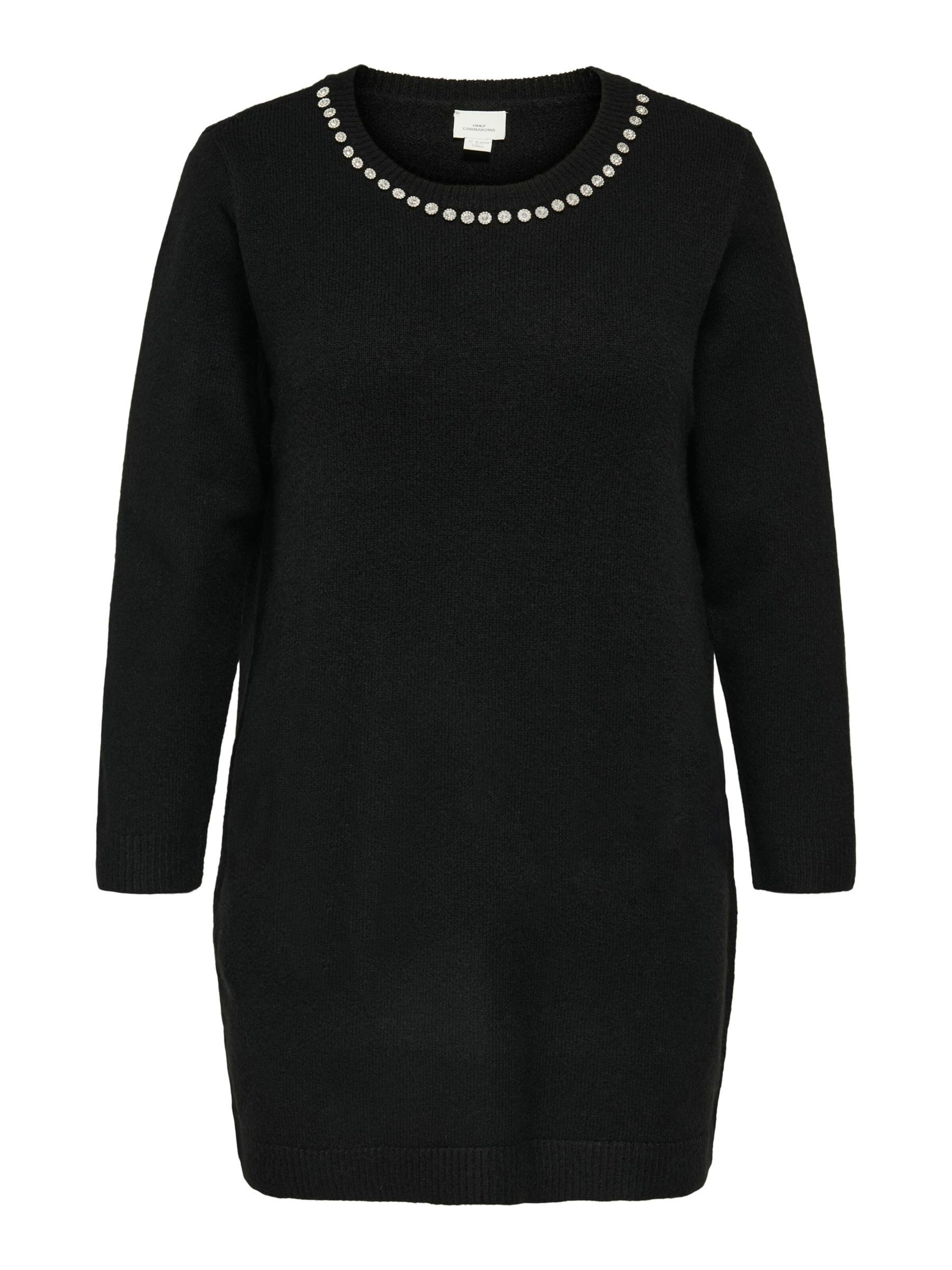 ONLY Carmakoma - Vestido de punto 'CARABBY' en negro: frente