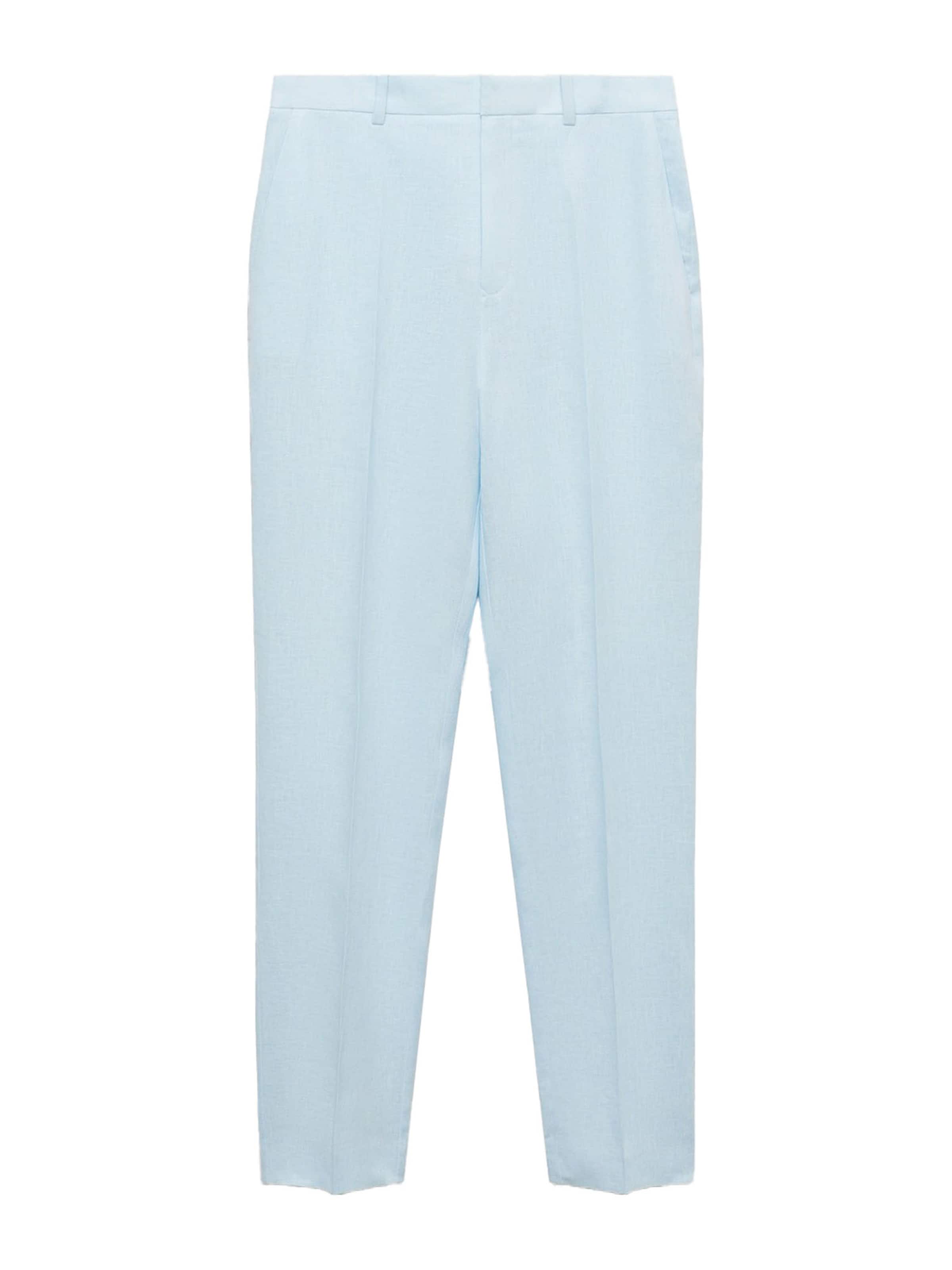 Pantaloni cu dungă 'Boreli' de la MANGO pe albastru: față