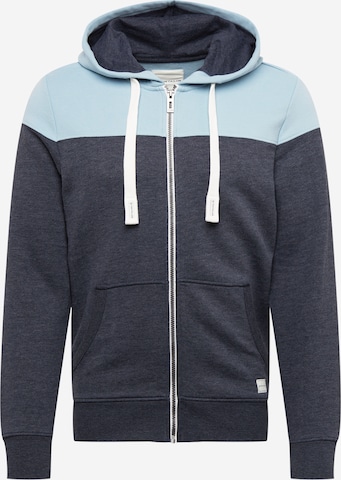 TOM TAILOR Zip-Up Hoodie in Grey: front