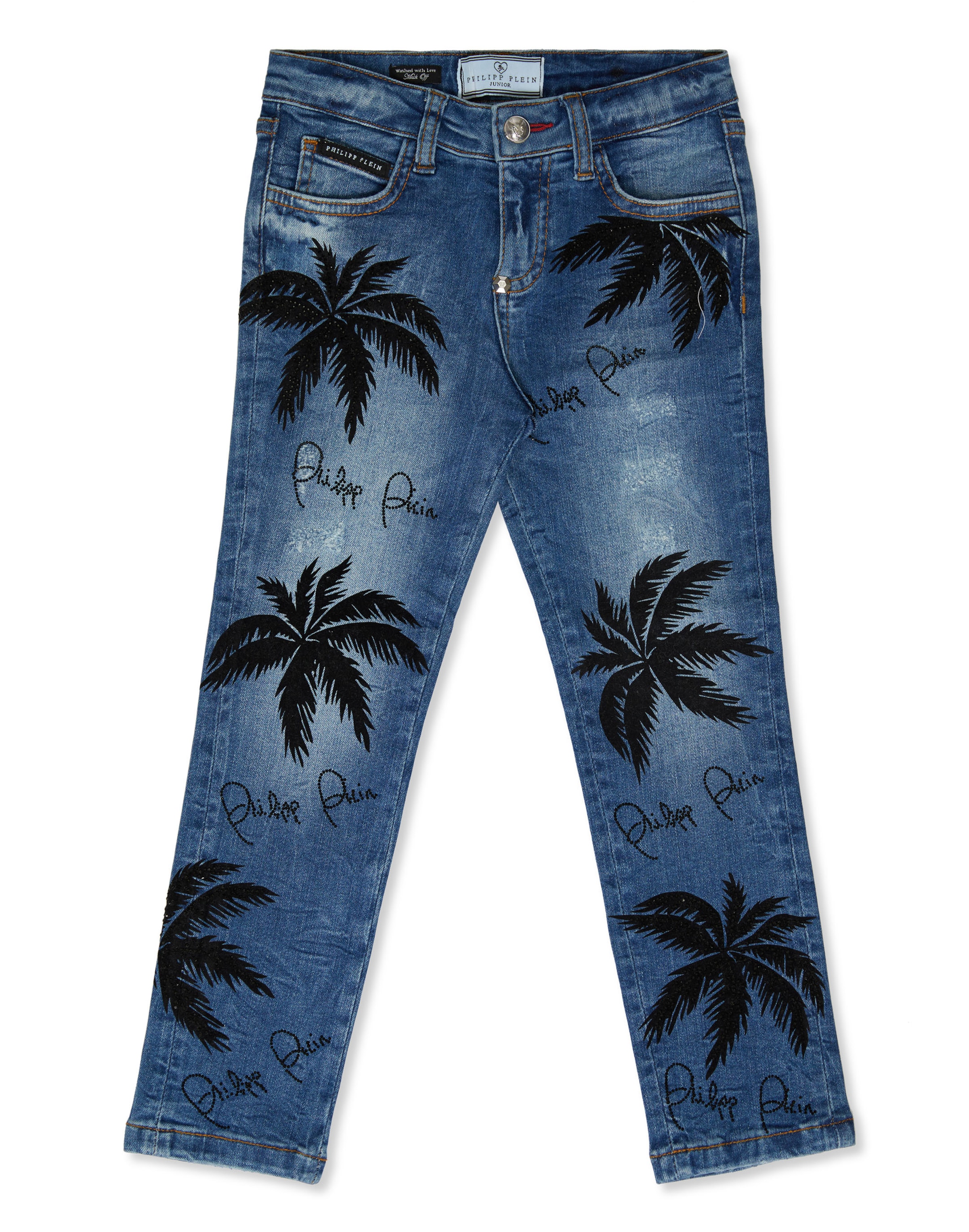 Slimfit Jeans di Philipp Plein in blu: frontale