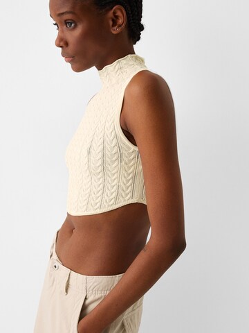 Bershka Broderad topp i beige