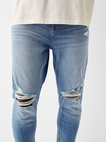 Coupe slim Jean Bershka en bleu