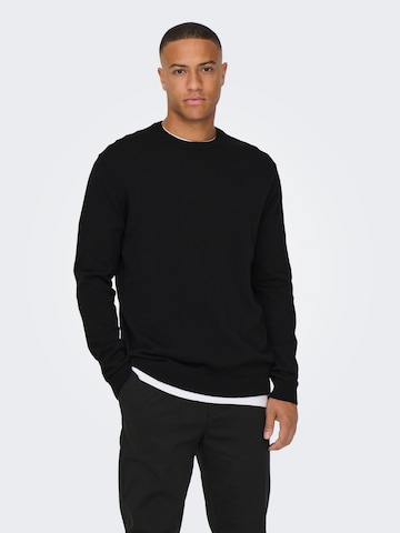 Only & Sons Regularny krój Sweter 'Alex' w kolorze czarny