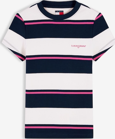 Tommy Jeans Μπλουζάκι σε XXS σε ναυτικό μπλε / ανοικτό ροζ / λευκό, Άποψη προϊόντος
