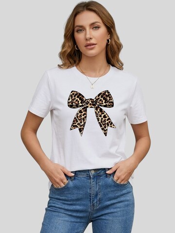 T-shirt 'Women's Short Sleeve Shirt Summer Tops' LapaPlus en blanc : devant