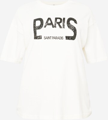 T-shirt River Island Plus en blanc : devant