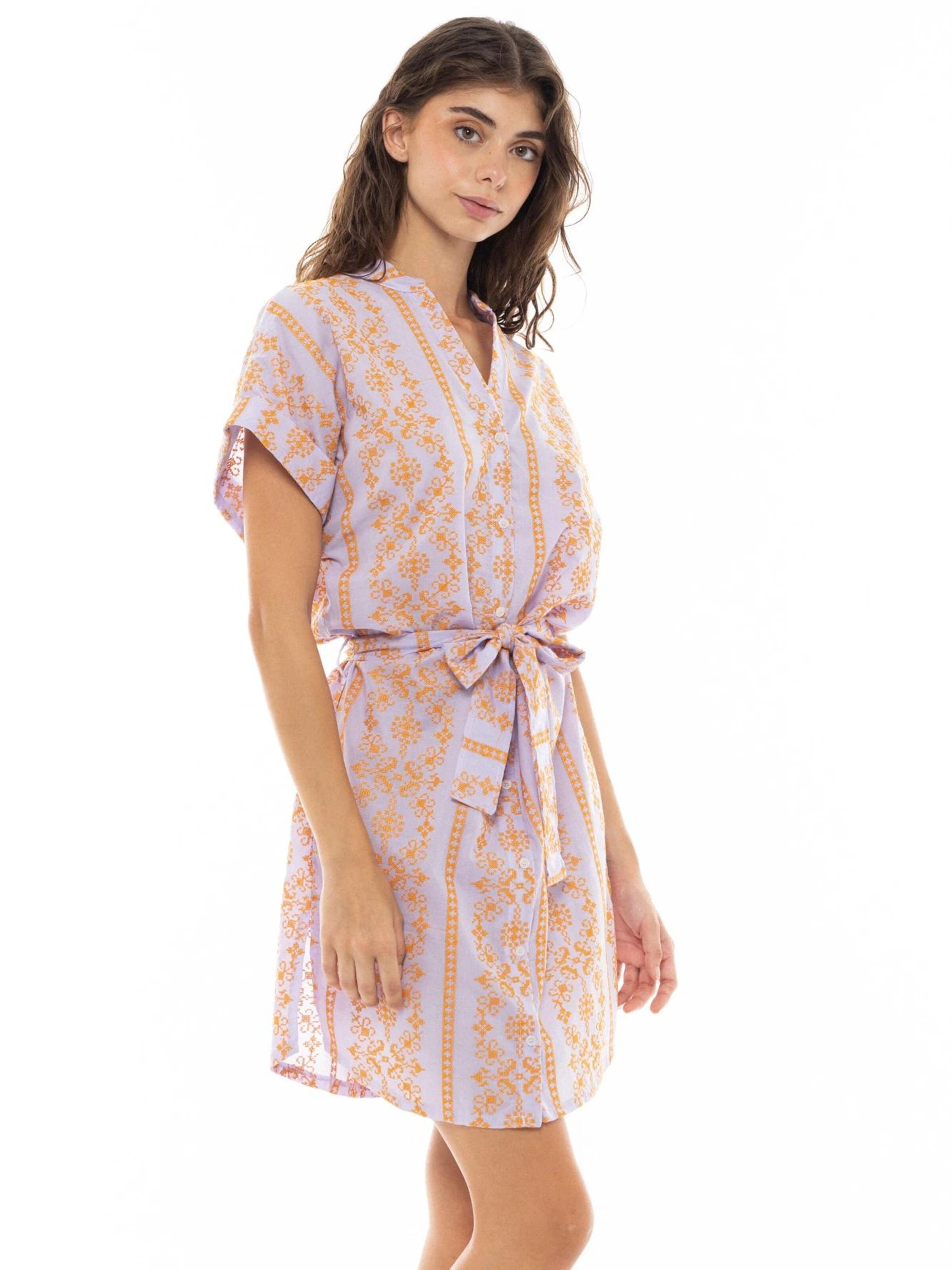 Pink Label Καλοκαιρινό φόρεμα 'BEACHWEAR EMBROIDERY ORANGE' σε λιλά: μπροστά