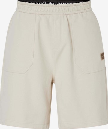 Calvin Klein Jeans Loosefit Broek in Beige: voorkant