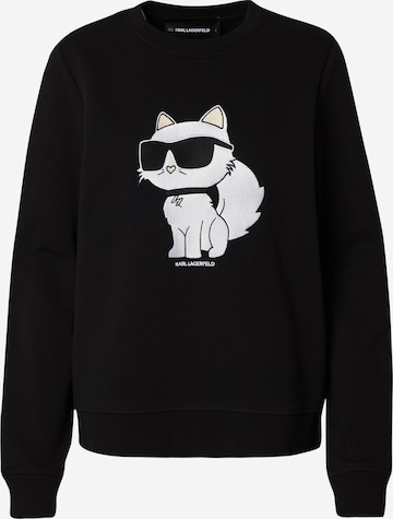 Karl Lagerfeld Sweatshirt 'Ikonik 2.0 Choupette' in Schwarz: predná strana