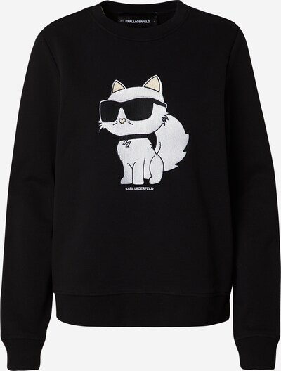 Karl Lagerfeld Sweatshirt 'Ikonik 2.0 Choupette' i kräm / svart / vit, Produktvy