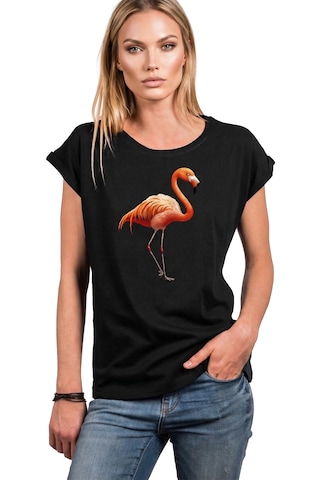 MAKAYA Shirt 'Flamingo' in Black: front