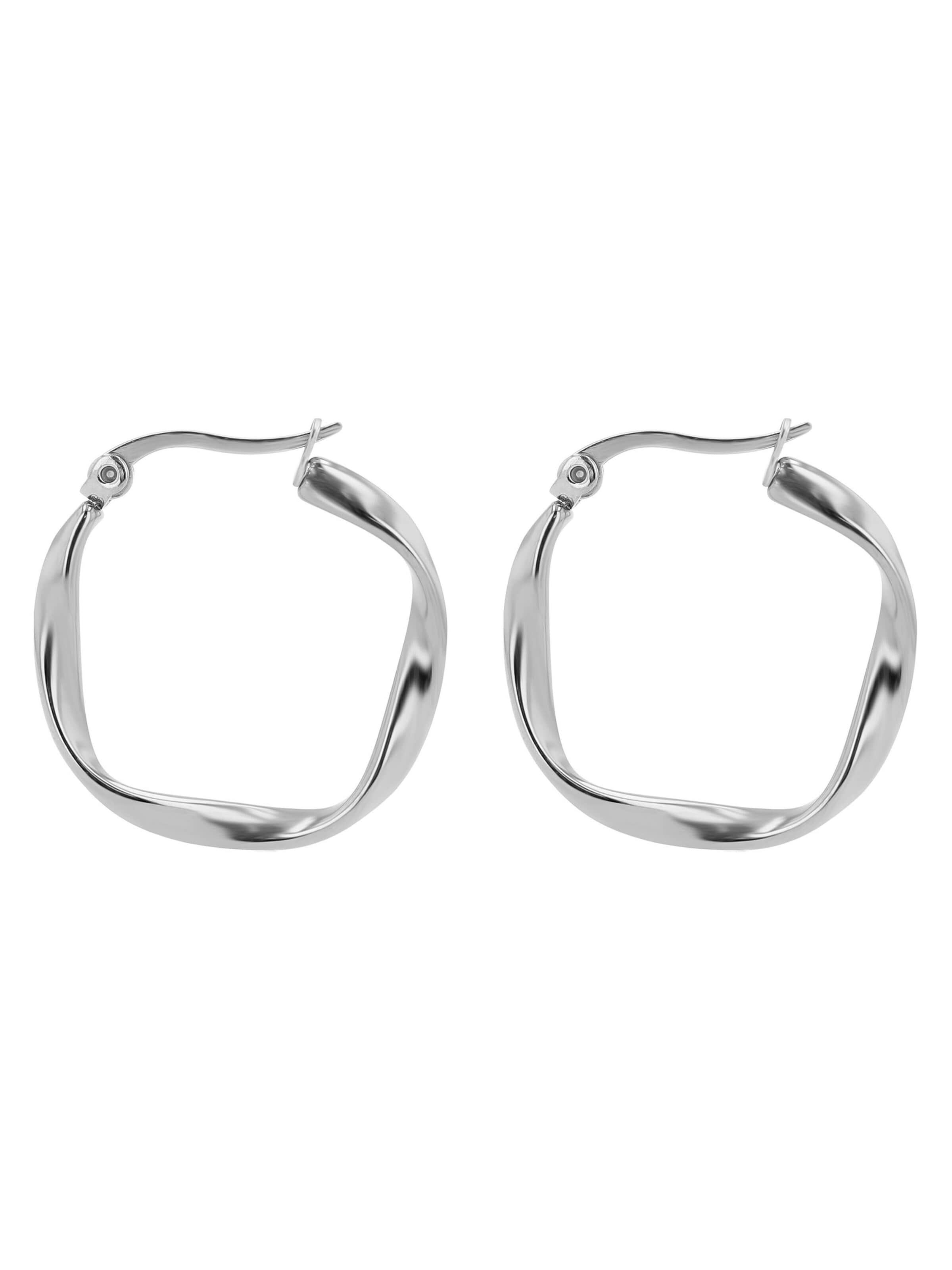 Akzent Earrings '"Aelia" aus langlebigem Edelstahl, wasserfest, Ø 20 mm' in Silver