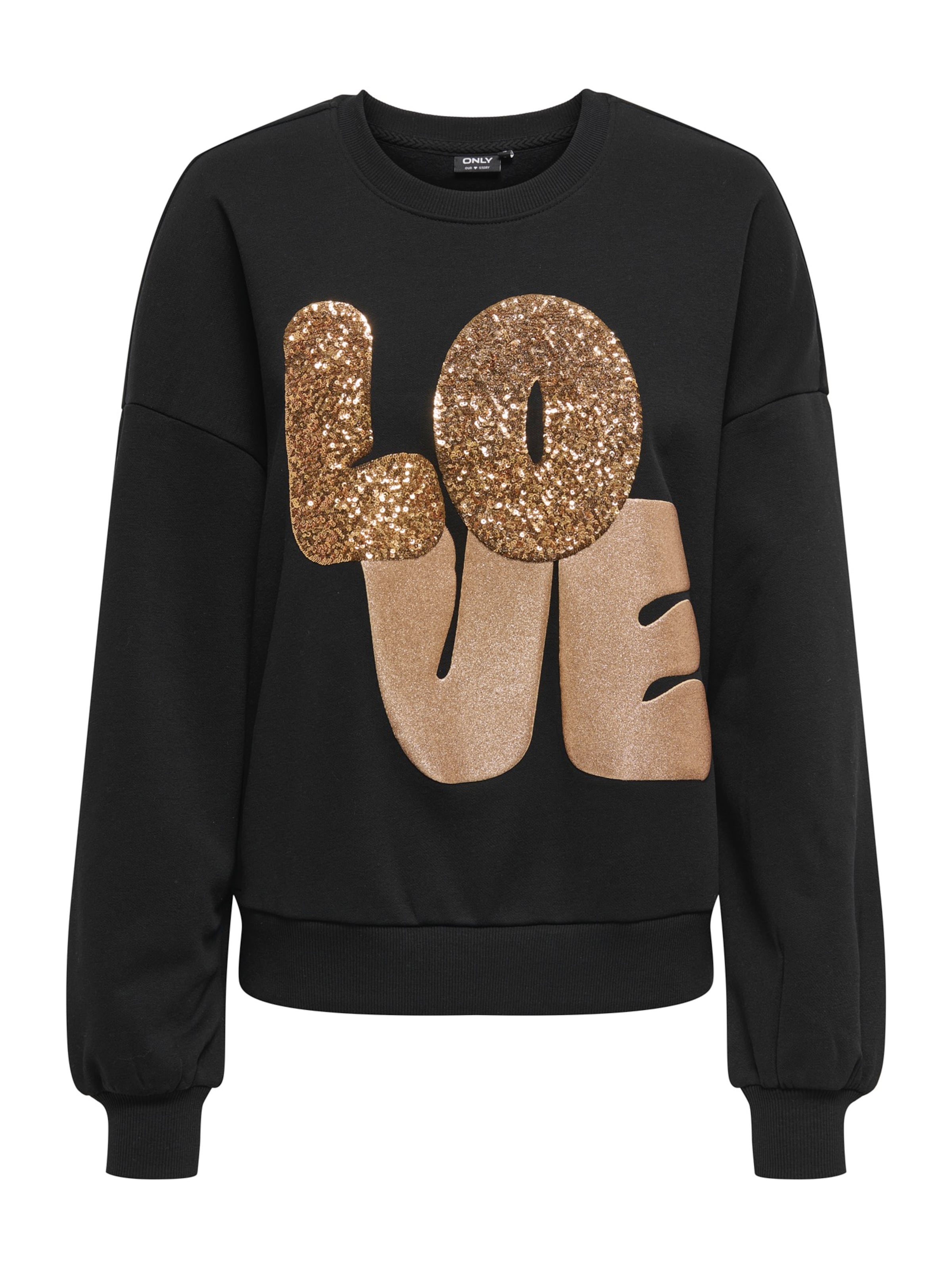 ONLY Sweatshirt 'ONLLally' in Zwart: voorkant