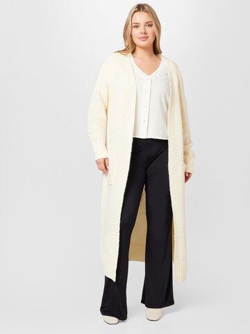 Vero Moda Curve Knit Cardigan 'NONAME' in Beige: front