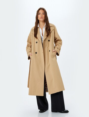 Koton Between-Seasons Coat in Beige: front