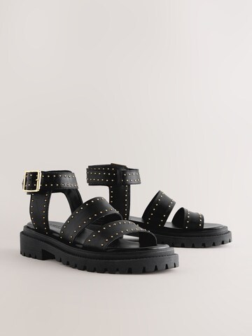 Next Сандали с каишка 'Forever Comfort®' в черно