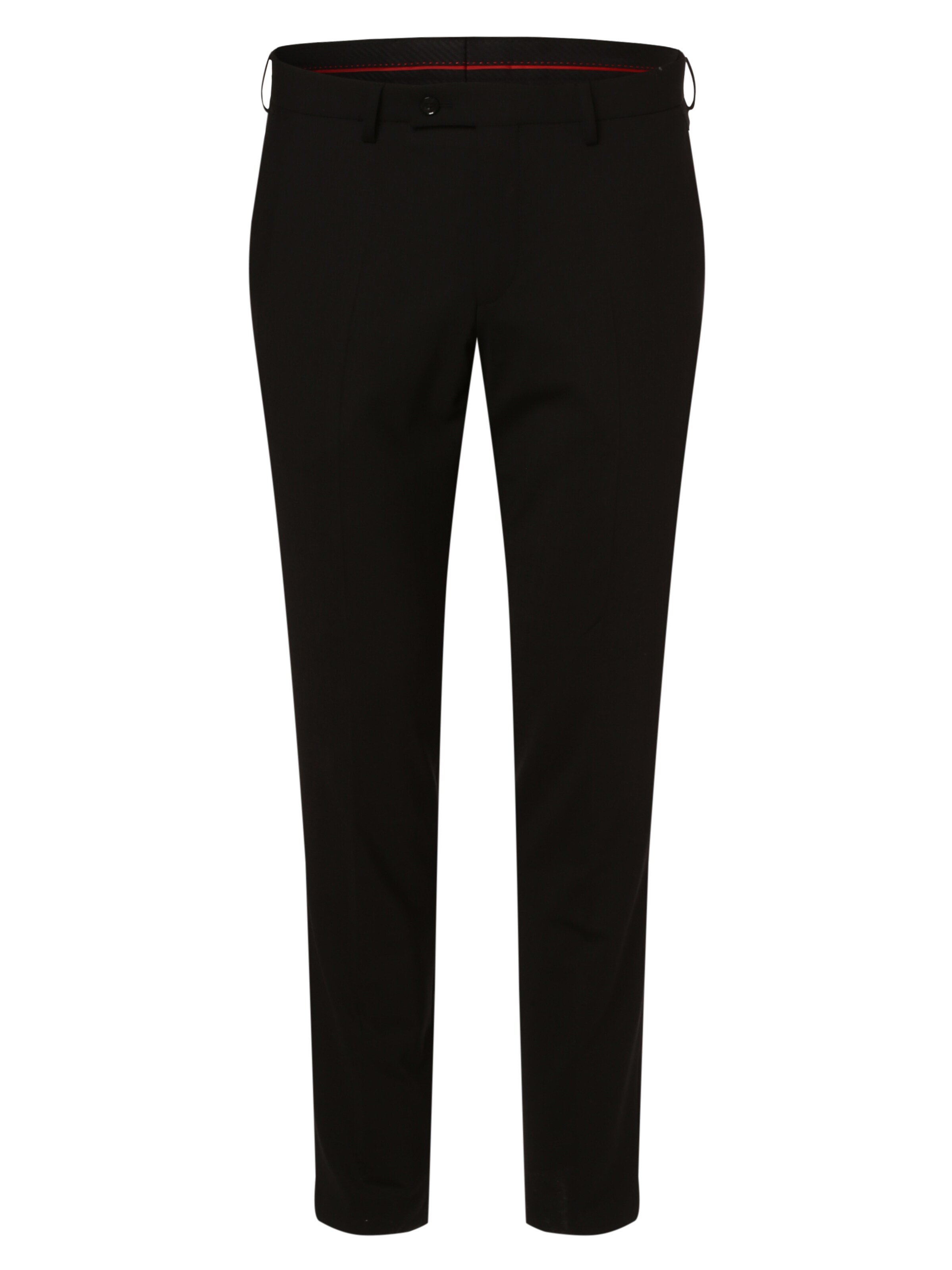 Finshley & Harding London Regular Trousers with creases in Black: front