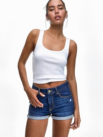 Pull&Bear Slimfit Džíny – modrá