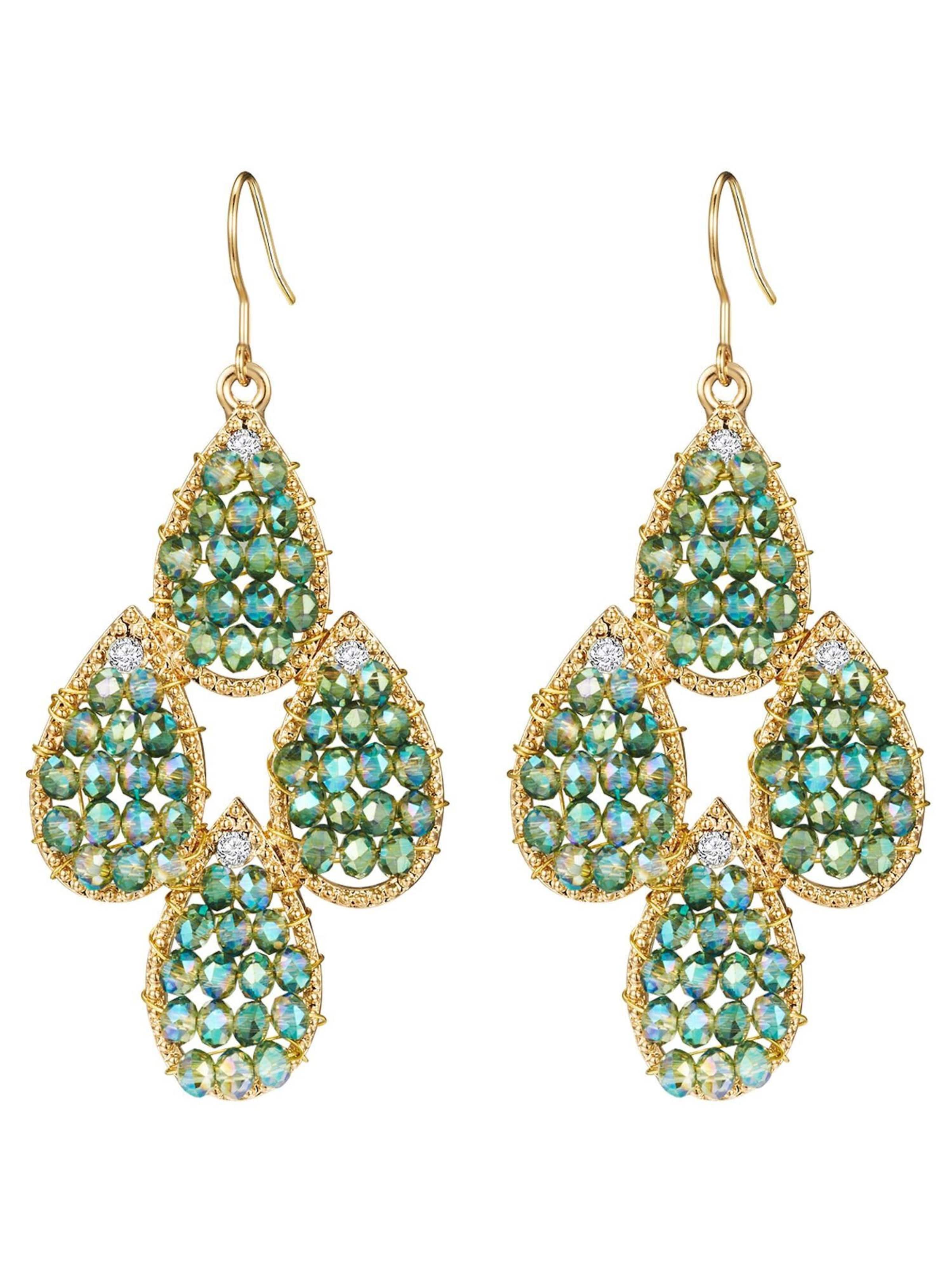 Lulu & Jane Earrings in Green: front