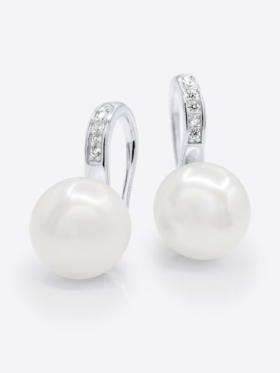 Ateliers Saint Germain Boucles d'oreilles 'Leucate' en blanc, Vue avec produit