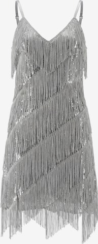 Robe de cocktail faina en argent : devant