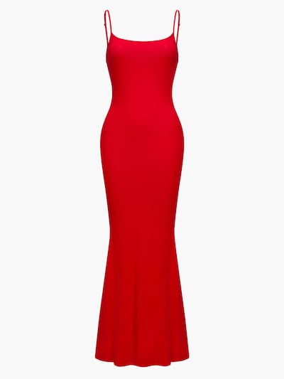 cfab Jurk 'Ribbed Cami Maxikleid' in 34 in de kleur Vuurrood, Productweergave