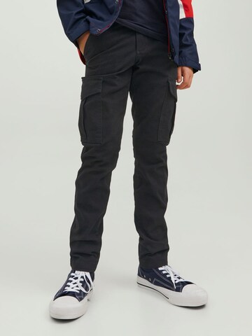 Coupe slim Pantalon 'Marco' Jack & Jones Junior en noir : devant