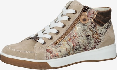 ARA Sneakers hoog 'Rom' in de kleur Sand / Donkerbruin / Brons / Donkergroen, Productweergave