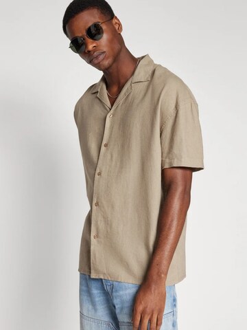 Denim Project Regular Fit Shirt ' DP Linen ' in Beige
