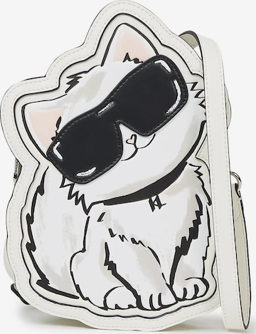 balta Karl Lagerfeld Rankinė su ilgu dirželiu 'Ikon Choupette': priekis