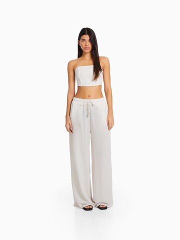 Bershka Wide leg Broek in Wit