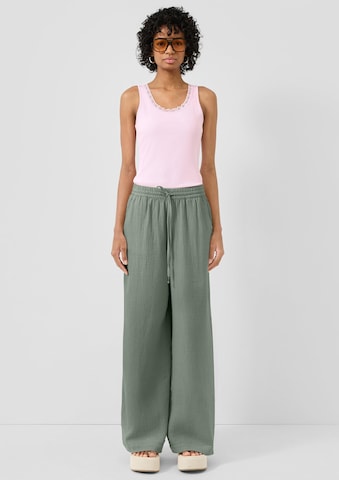 QS Wide Leg Hose in Blau: Vorderseite