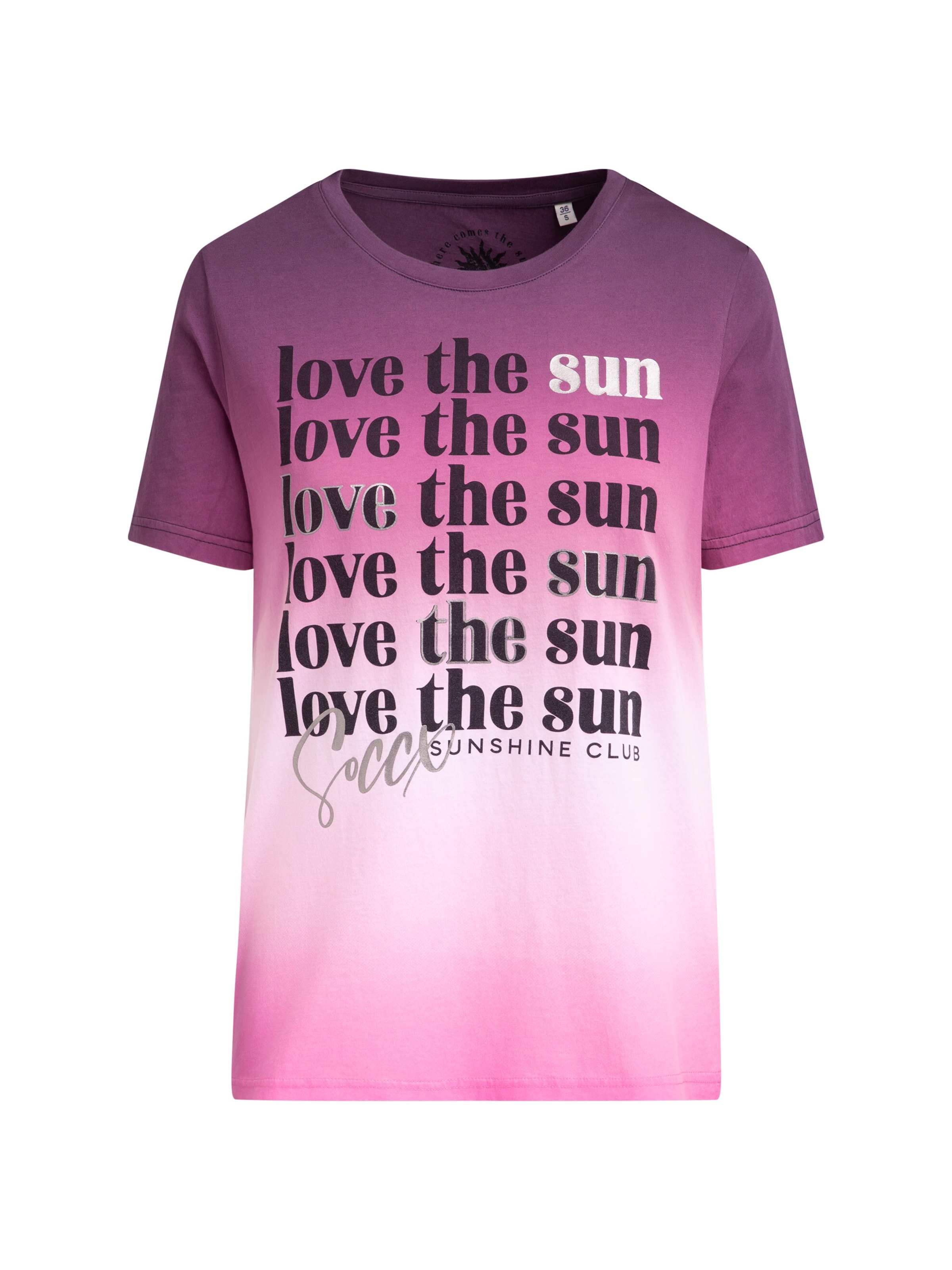 Soccx T-Shirt Dip Dye mit Wording Print in Pink: Vorderseite