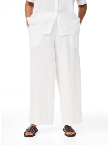 Wide leg Pantaloni 'VLINE' de la Zizzi pe alb