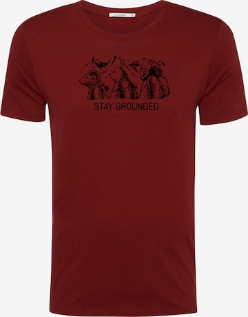 GREENBOMB Shirt 'Animal Stay Grounded' in Rood: voorkant