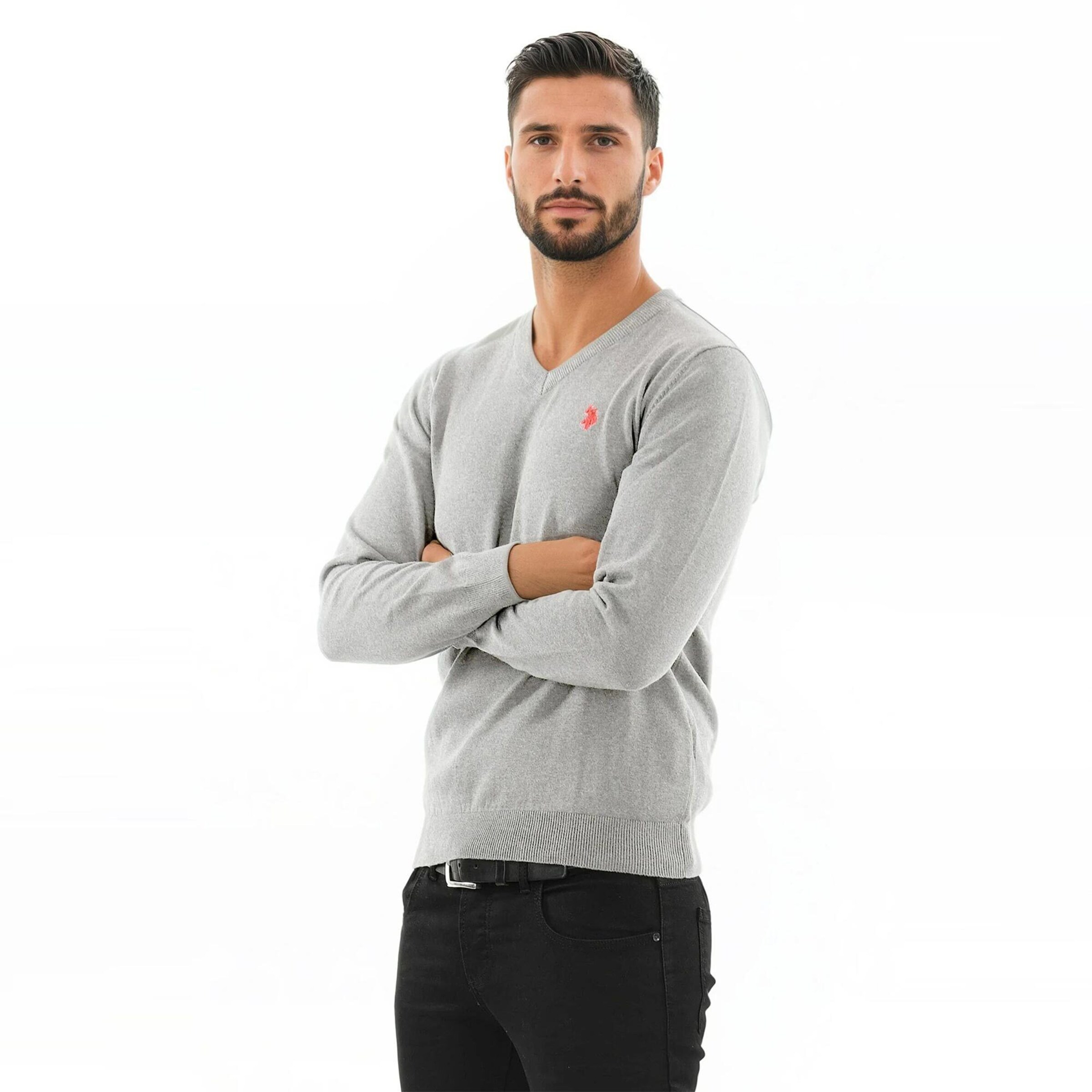 Pull-over U.S. POLO ASSN. en gris : devant