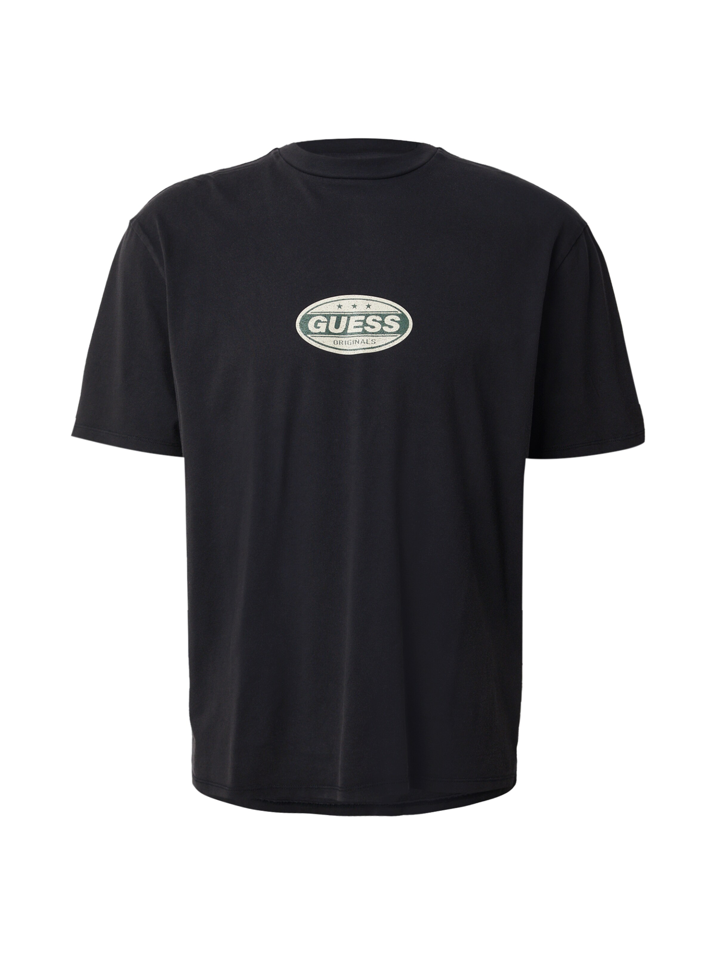 Tricou 'Go Striker' de la GUESS Originals pe negru: față