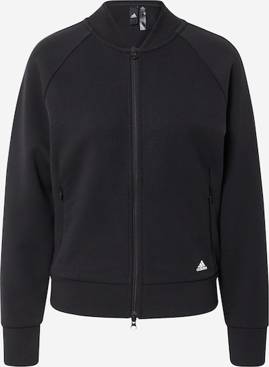 Bluză cu fermoar sport ADIDAS PERFORMANCE pe negru / alb, Vizualizare produs