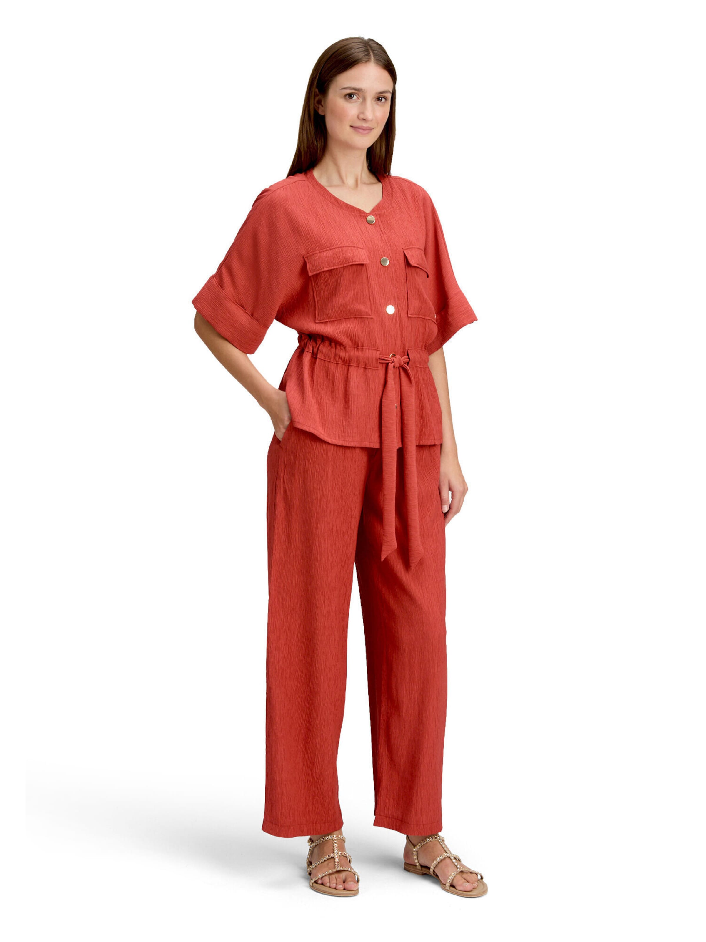Betty & Co Slimfit Schlupfhose mit Struktur in Rot: Vorderseite