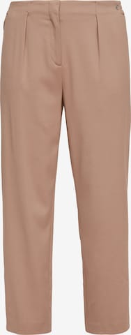 COMMA Loose fit Pleat-Front Pants in Beige: front